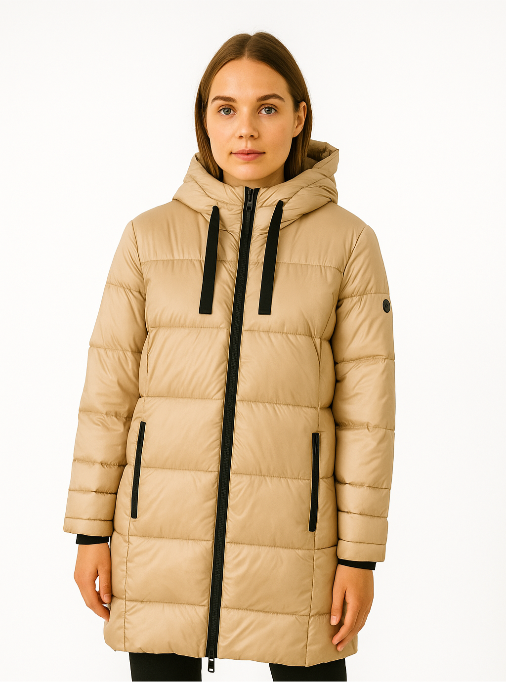 Tuzzi cream puffer coat