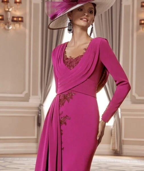 Veni Infantino 992007 Magenta Fit and Flare Dress