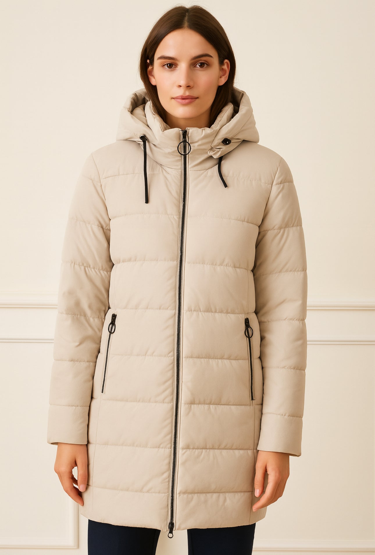 Frandsen cream puffer coat- 338