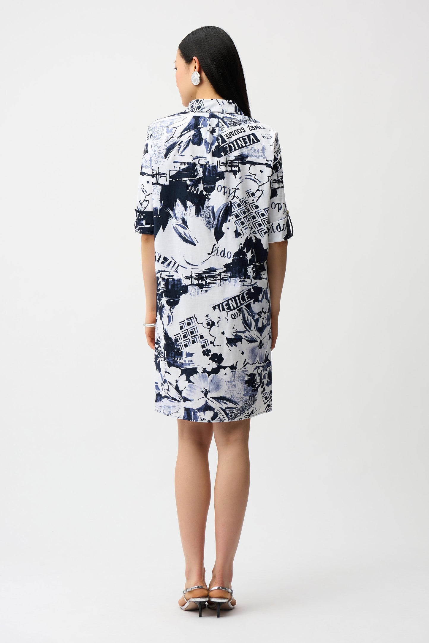 Stretch Poplin Conversational Print Shirt Dress
261048