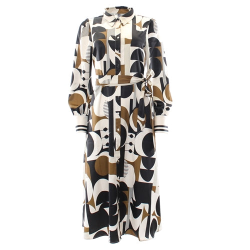 Cyra shirt dress black / cream