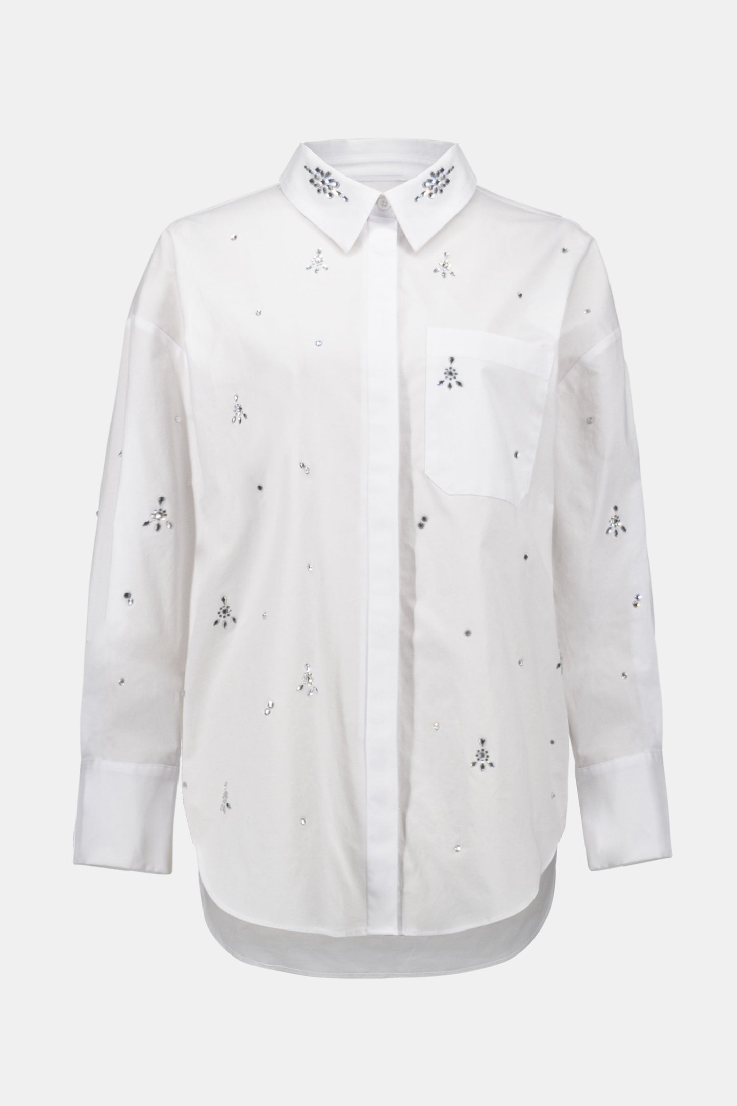 Joseph Ribkoff Stretch Poplin Boxy Blouse with Rhinestones
254924