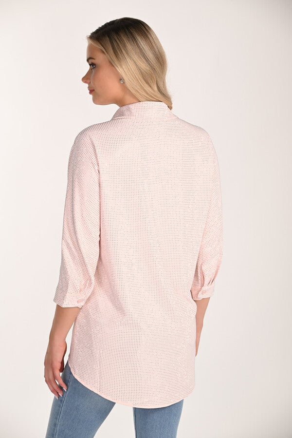 Frank Lyman 266514 relaxed fit button shirt in soft pink