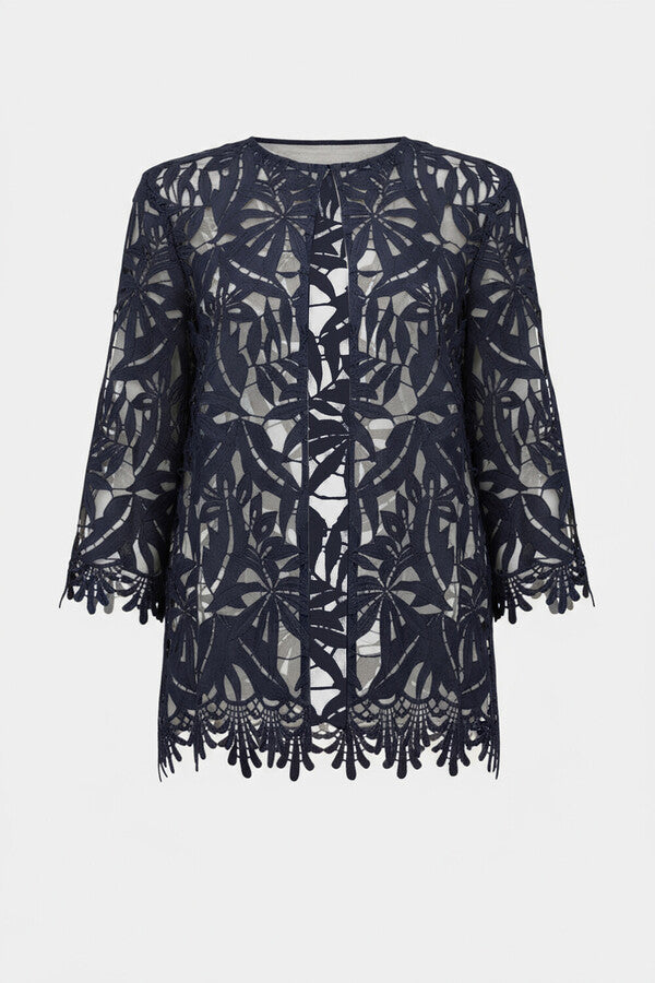 JOSEPH RIBKOFF 262096 Midnight blue Guipure Lace Straight Cover-Up Style