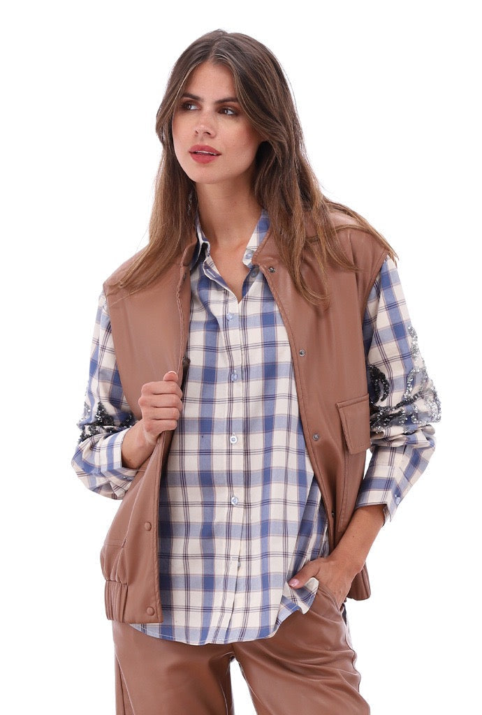 K Design Check Blouse.