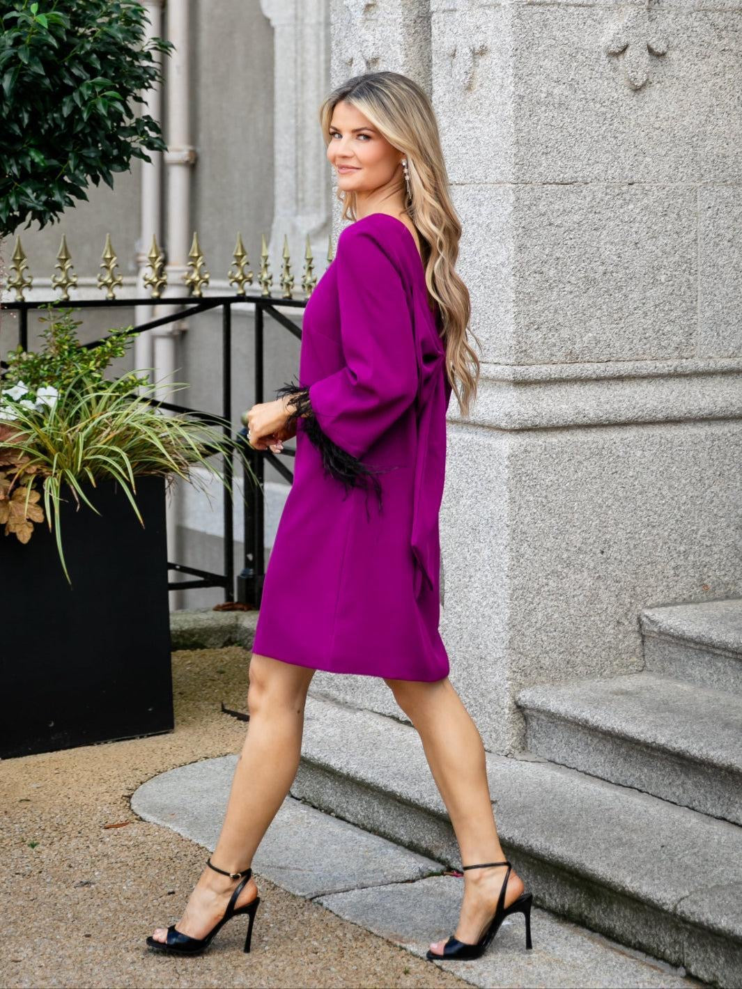 KATE & PIPPA DAKOTA MAGENTA MINI SHIFT DRESS