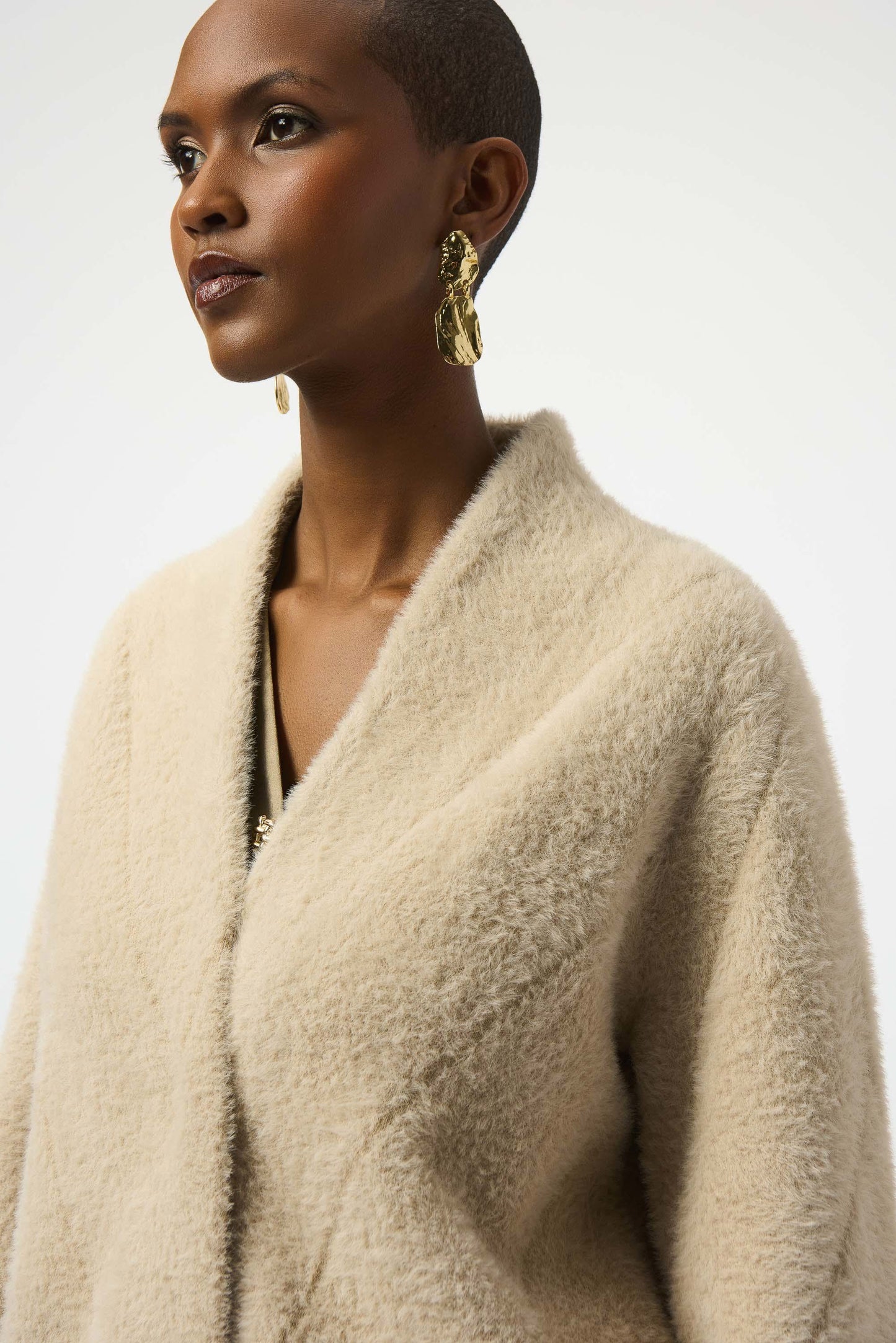 Feather Yarn Sweater Knit Coat
253955