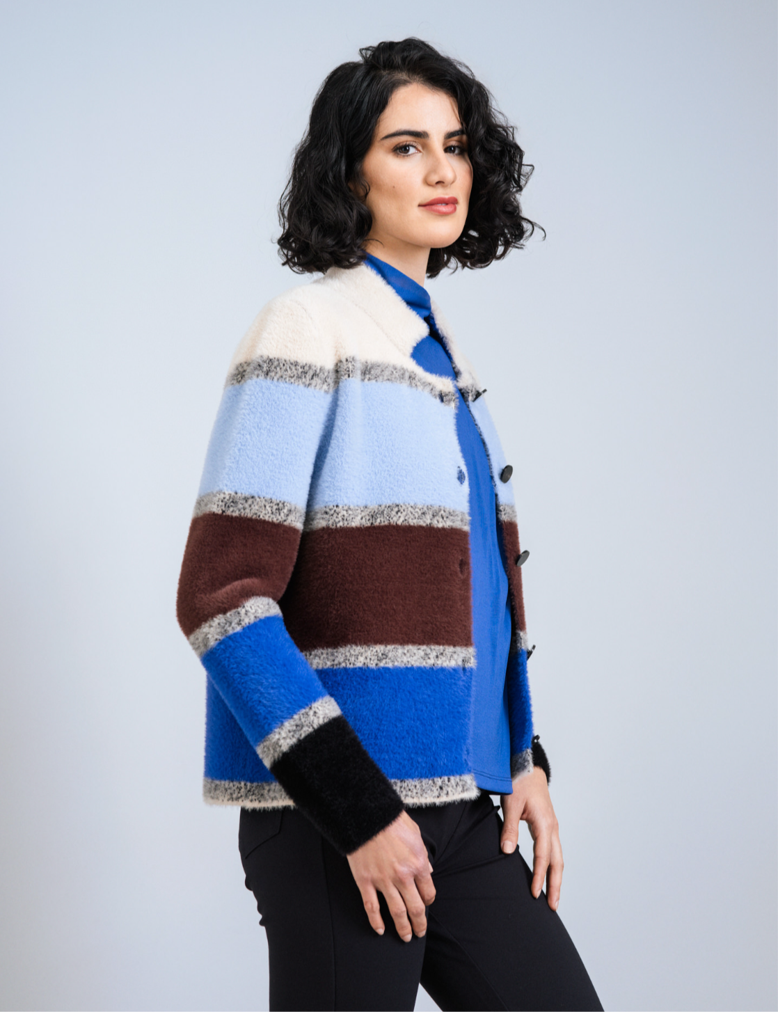 Scorzzo Striped Knit Cardigan – AW25/26