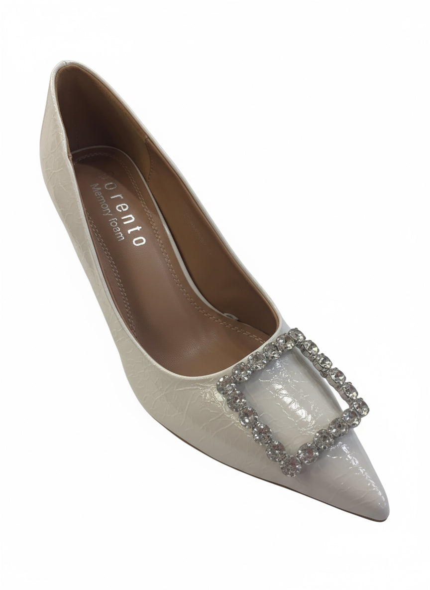 Sorento meadow point-pearl crackle heel
