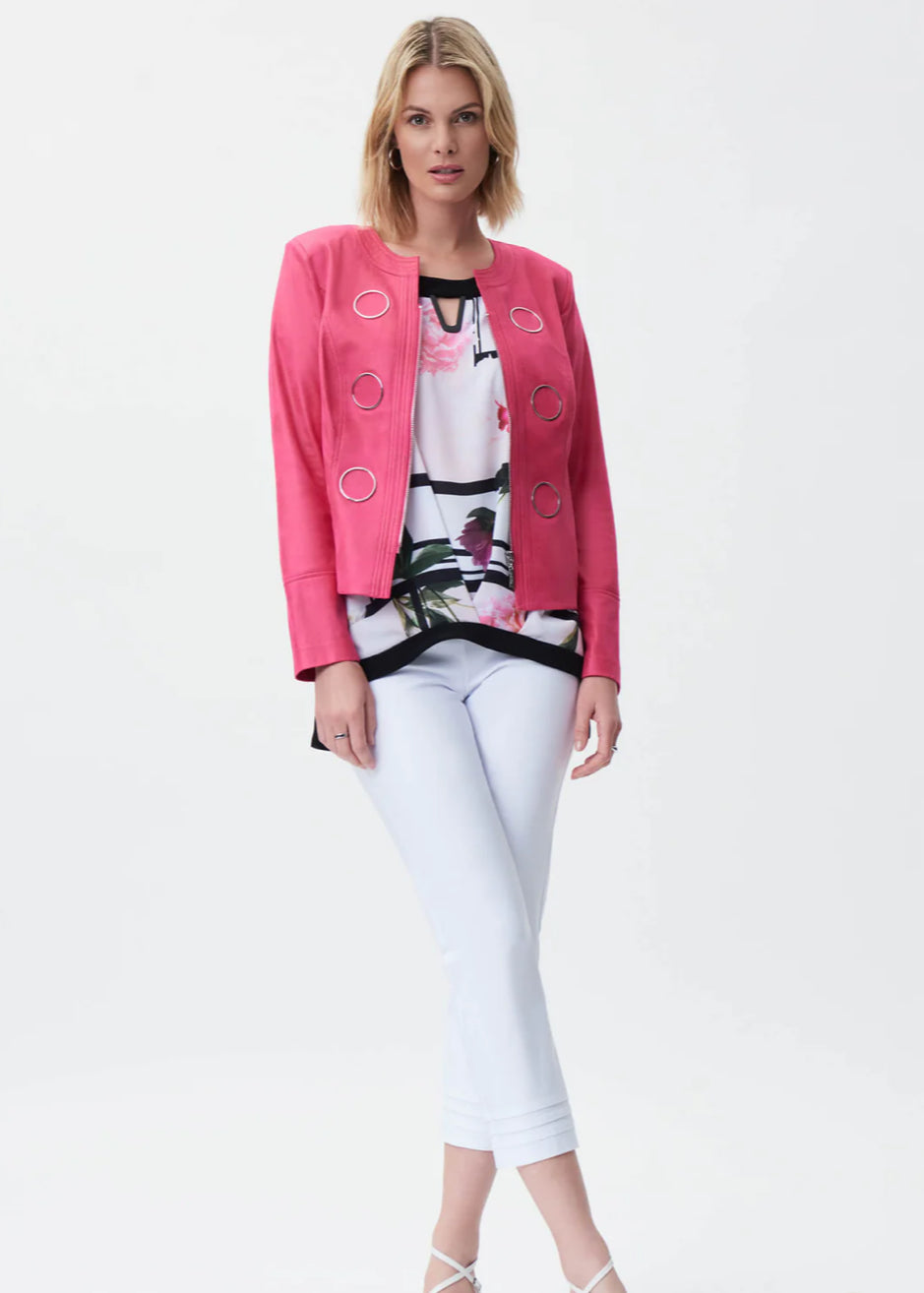 JOSEPH RIBKOFF fuchsia pink cropped jacket