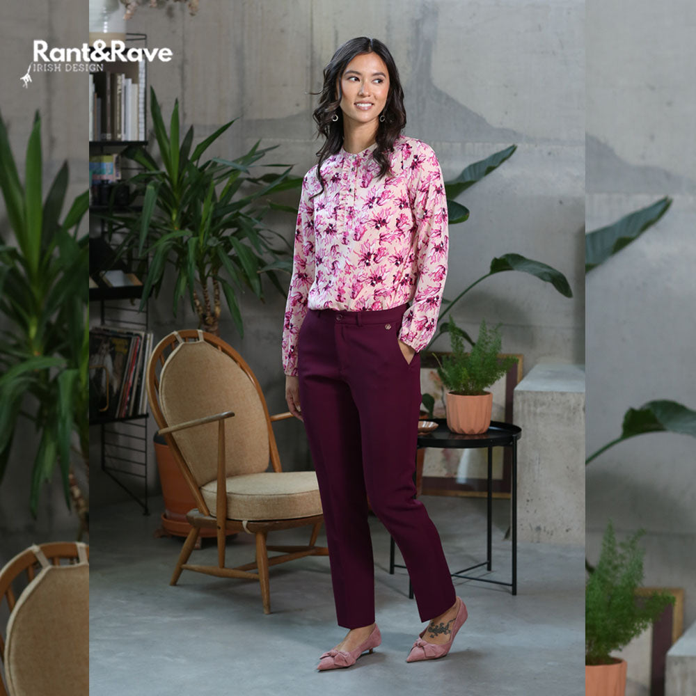 Rant & Rave Bella Straight Leg Trouser Cranberry