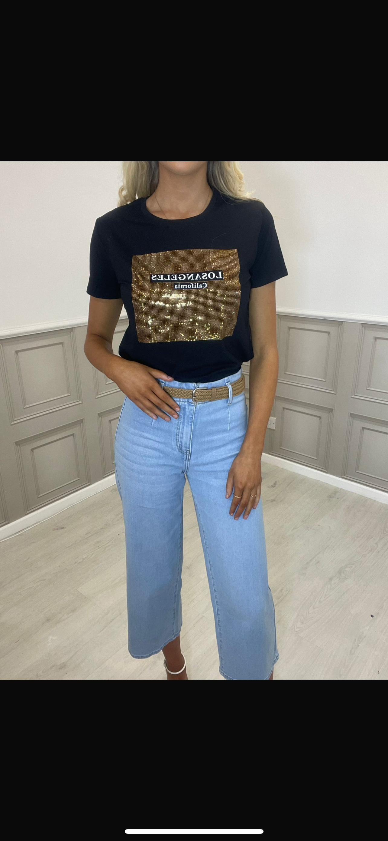 Losangeles black sequins T-shirt