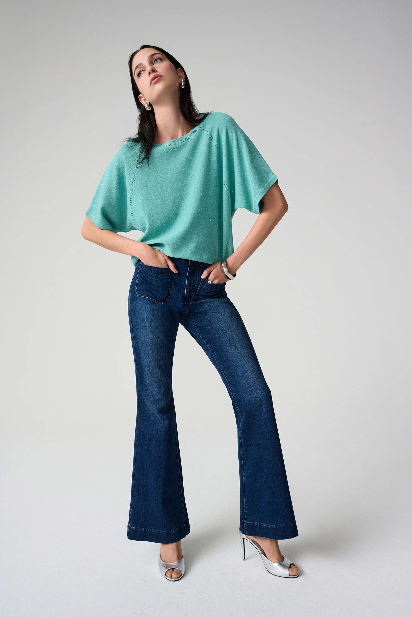 JOSEPH RIBKOFF 261956 Flare Jeans With Patch Pockets