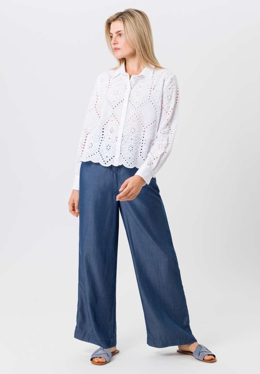 Tuzzi lazer cut white blouse