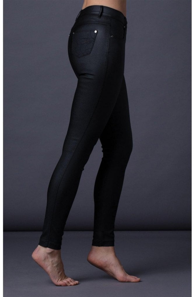 MARBLE black wet look jeans