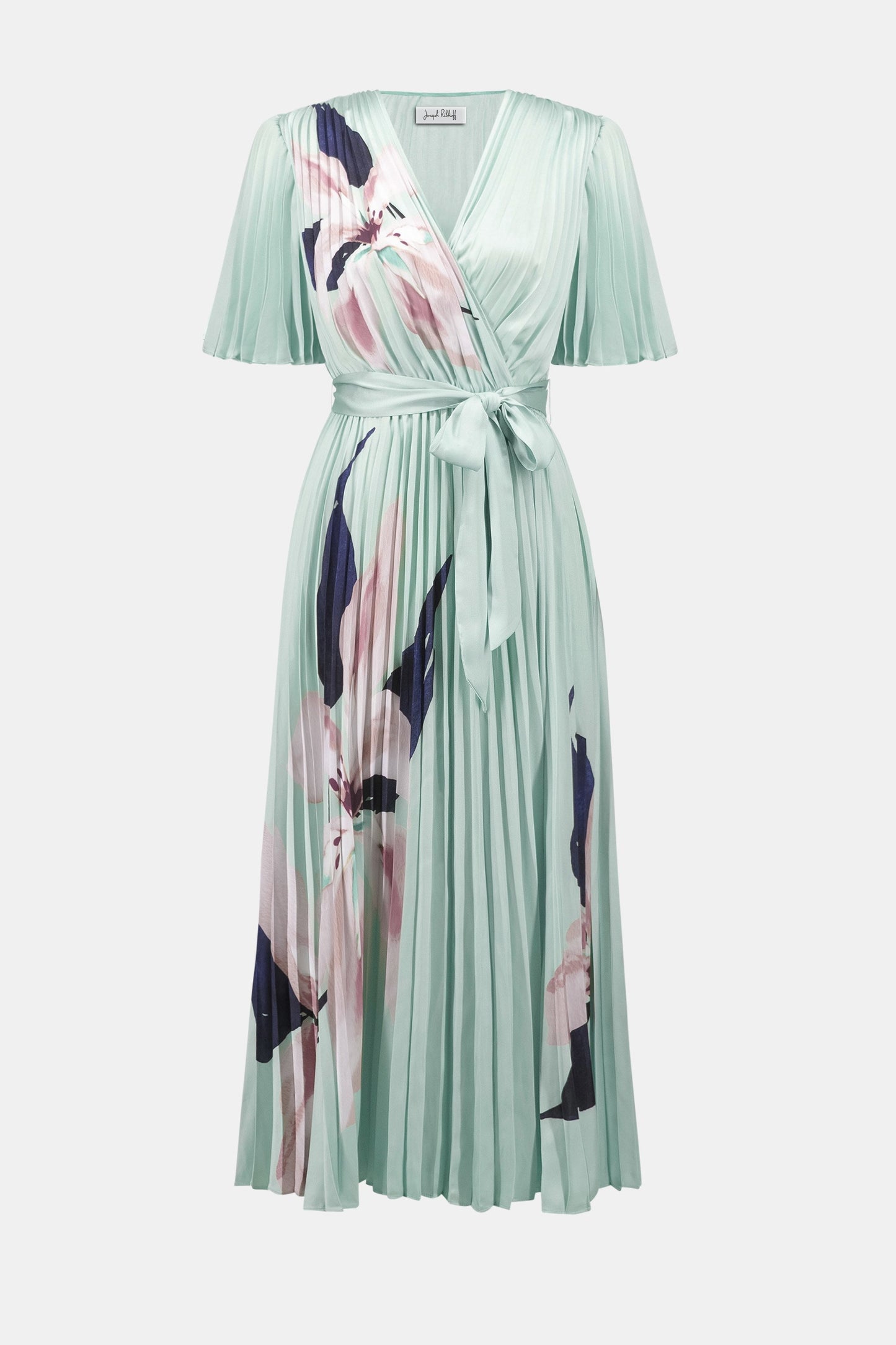 JOSEPH RIBKOFF Signature | Satin Floral Print Fit And Flare Dress 262712