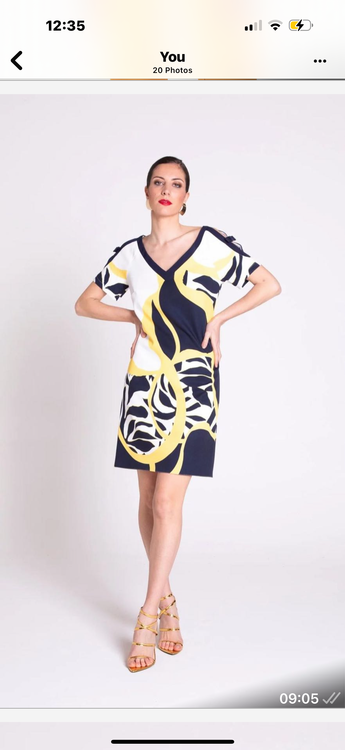 Edas navy white/yellow dress