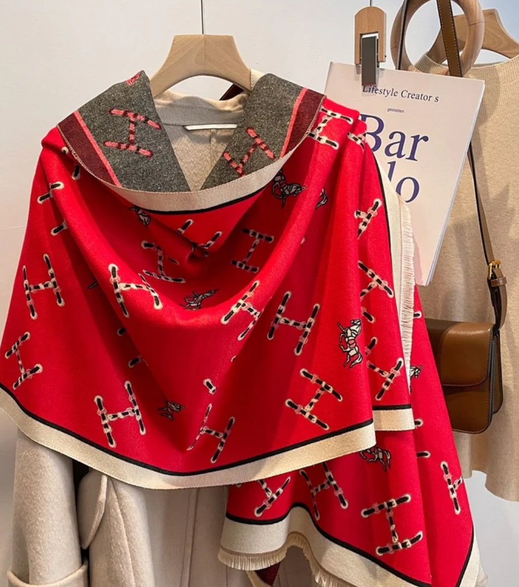 Doctor Bear Luxury cashmere feel scarf in red