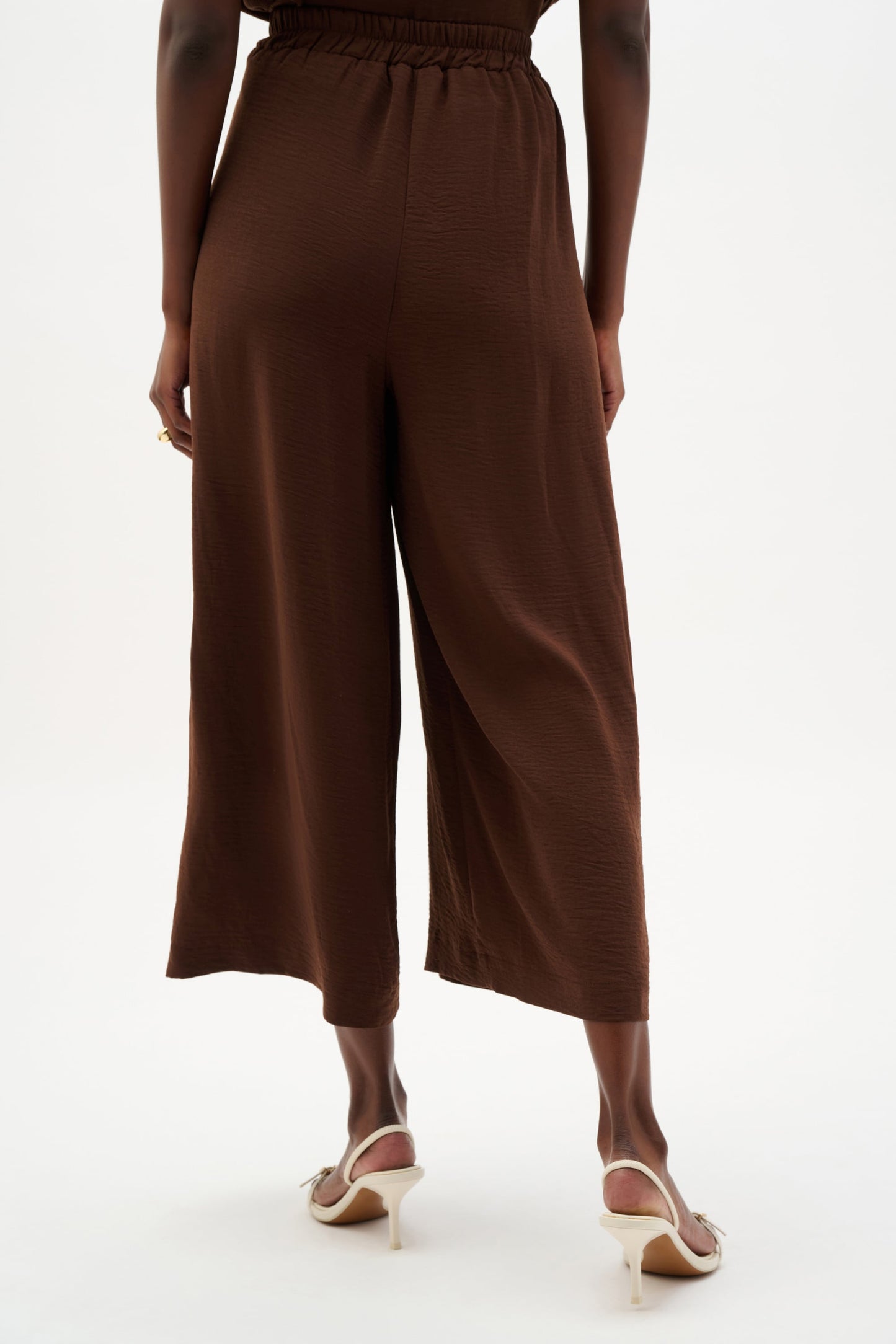 JOSEPH RIBKOFF 262196 Gauze Pull-On Culotte Pants With Pleats