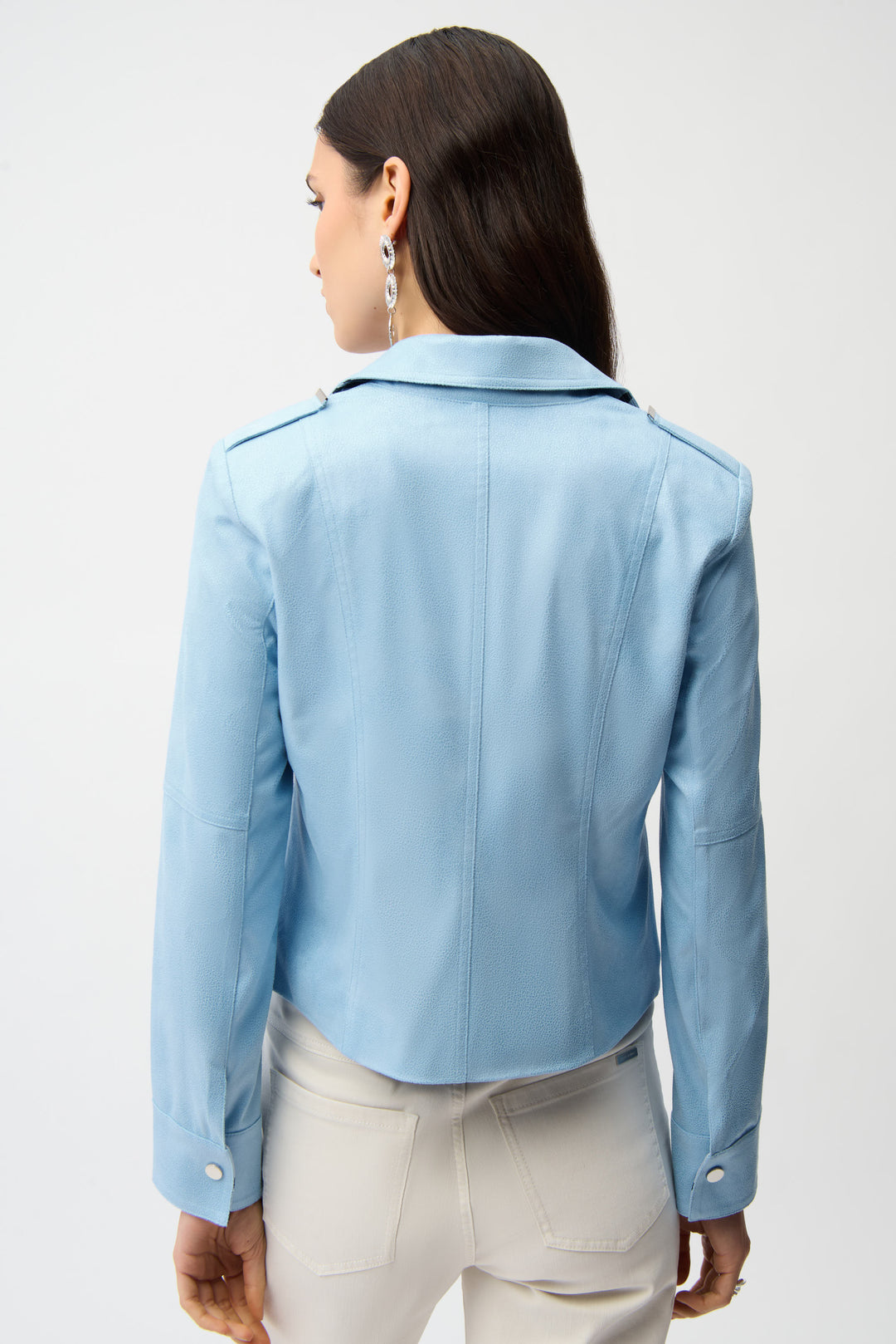 Joseph Ribkoff Fitted blue Jacket with Decorative Buckles Style 261910