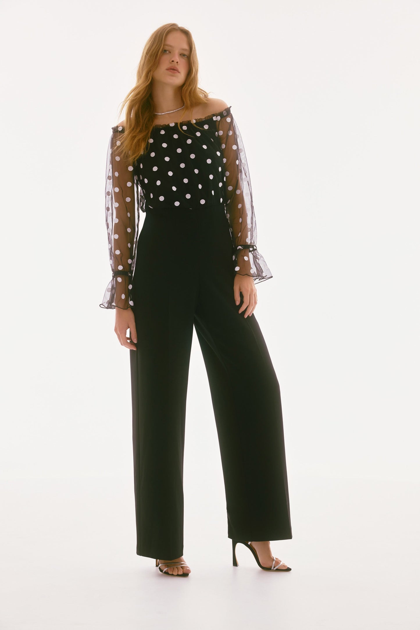Signature | Polka Dot Mesh And Scuba Crepe Jumpsuit
251708