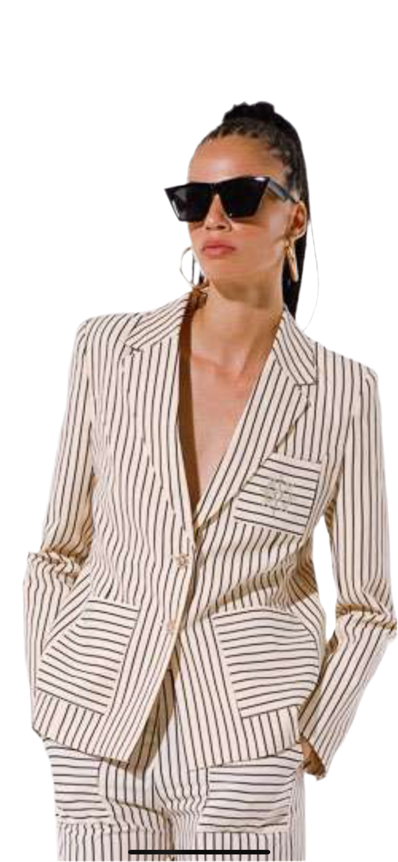 Postiano stripe blazer.
