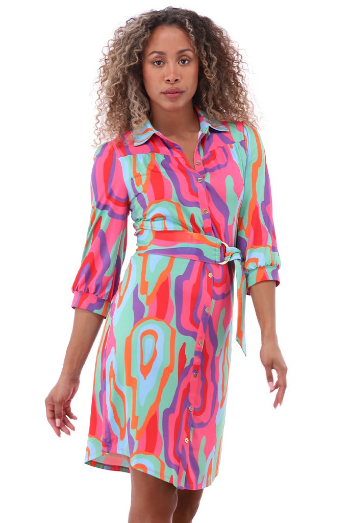 K-Design vibrant, multicolored shirt dress.