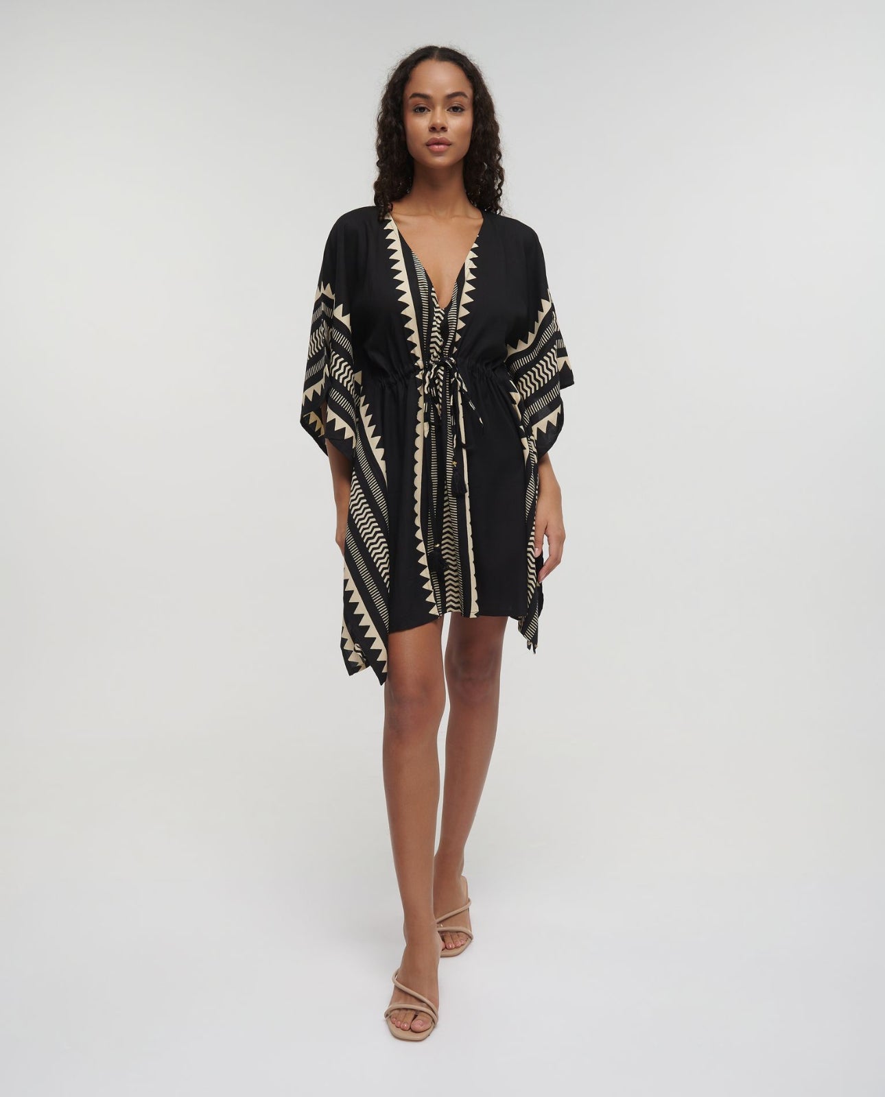 Ble 1224 black & beige holiday dress