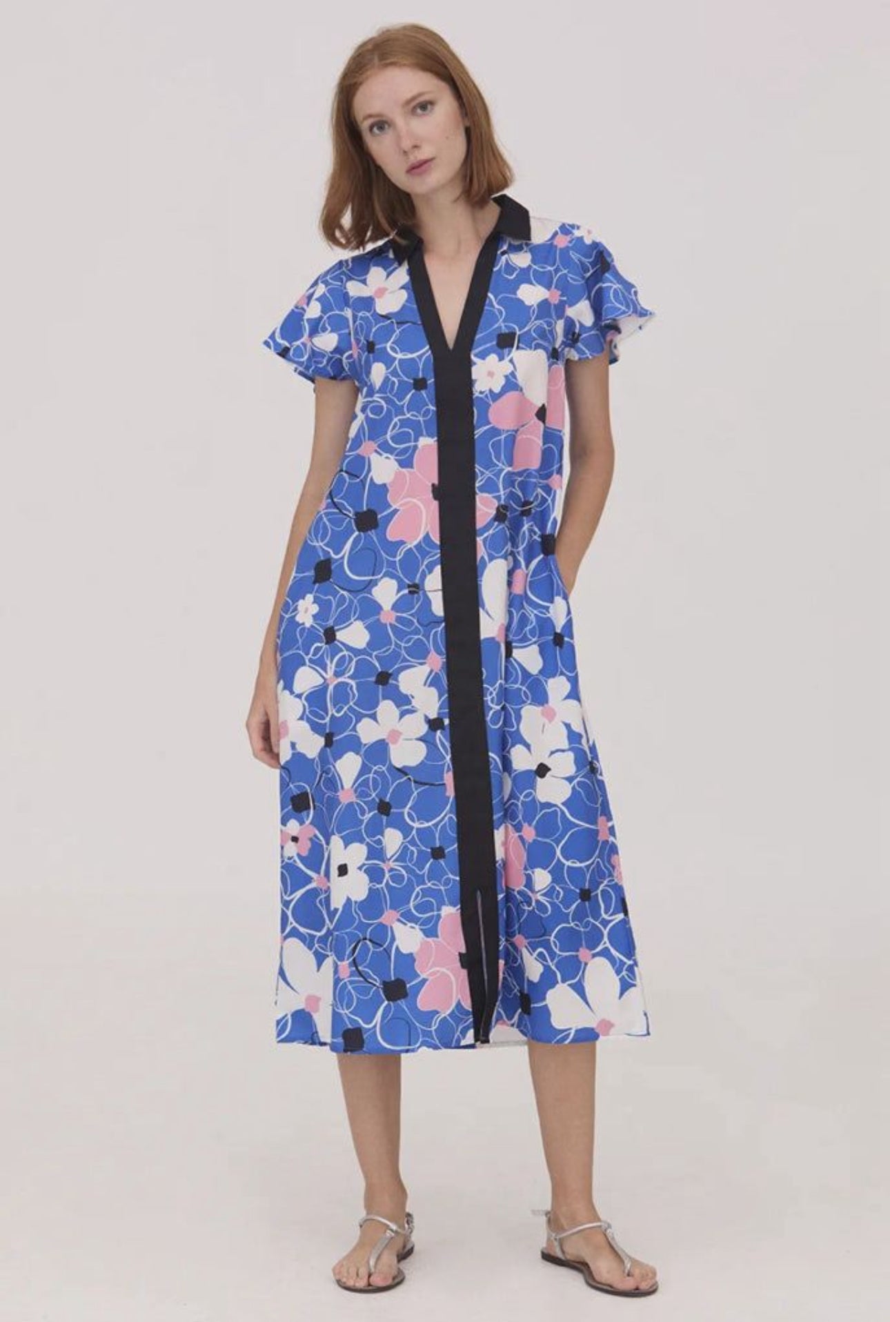 SCORZZO floral button dress