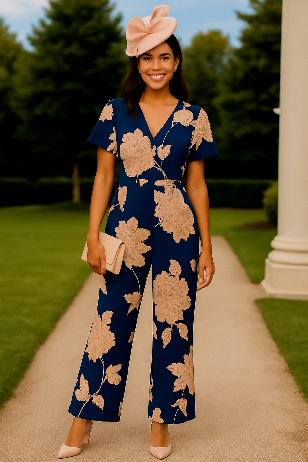 Girl in mind navy jumpsuit