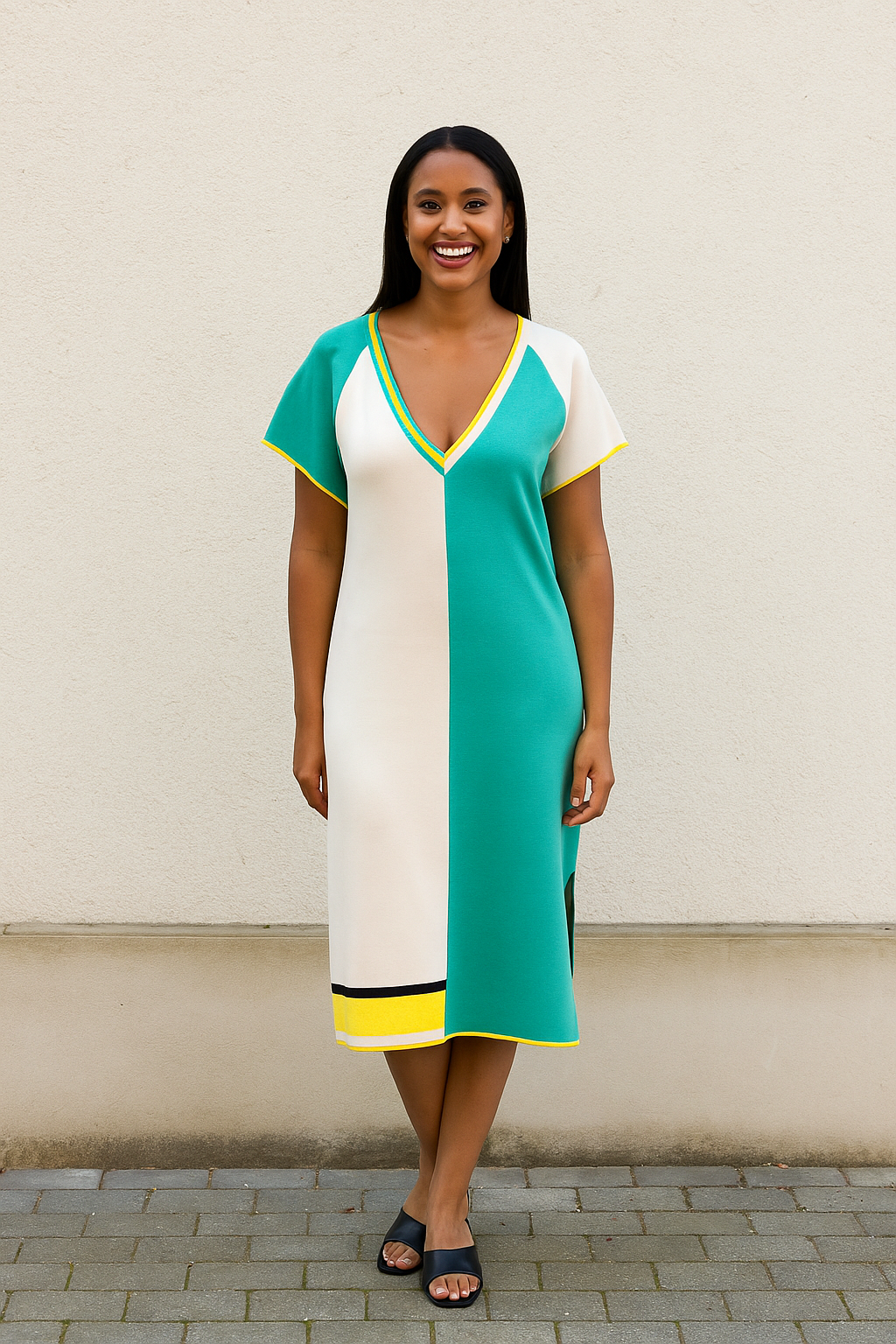 Scorzzo beige/green dress