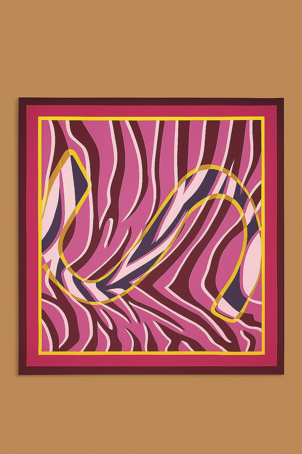Magenta Swirl Silk-Feel Scarf