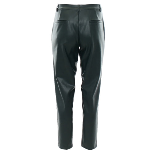 Lina green faux leather trousers