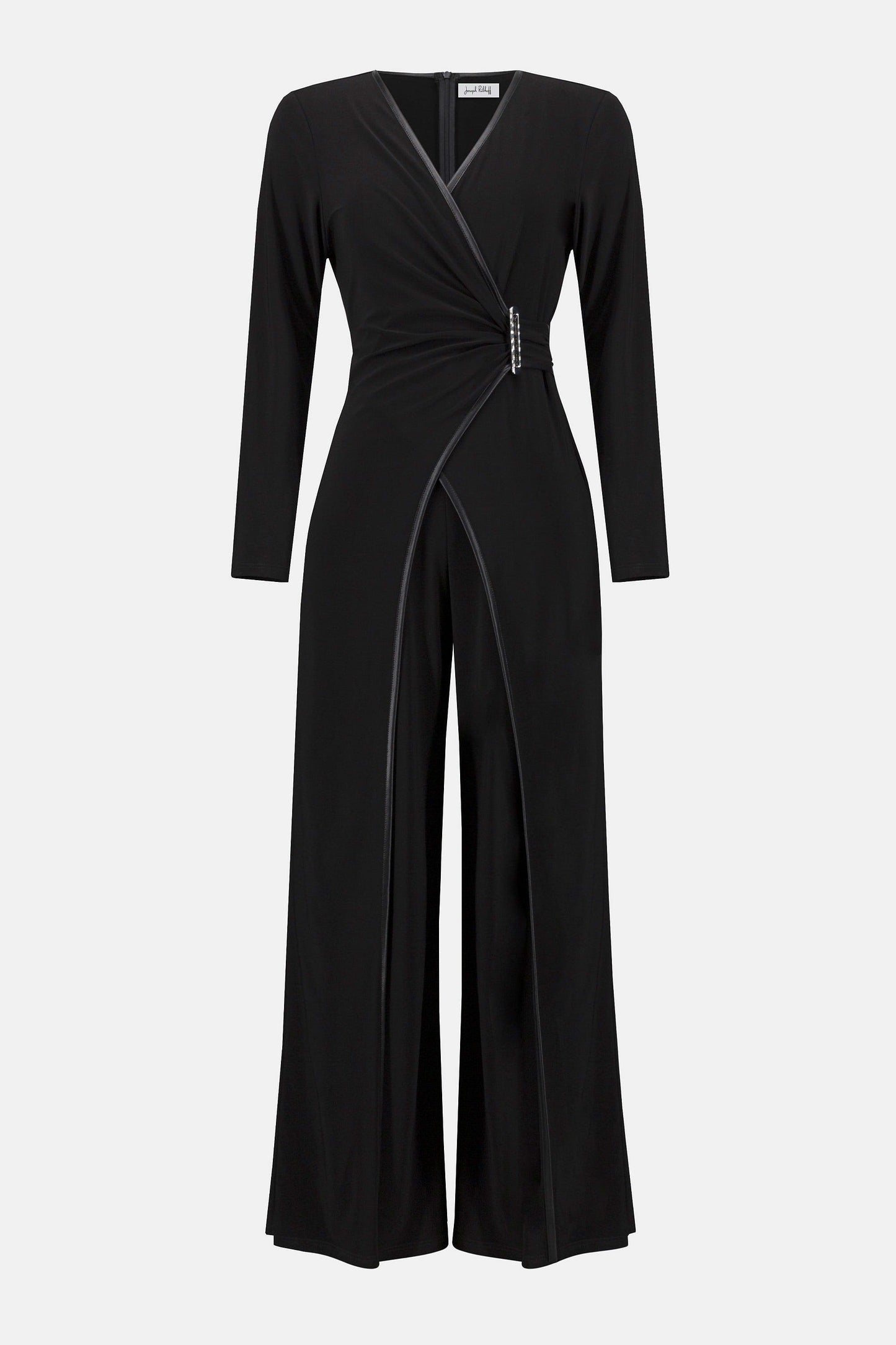 Silky Knit & Leatherette Wide-Leg Jumpsuit
253249
