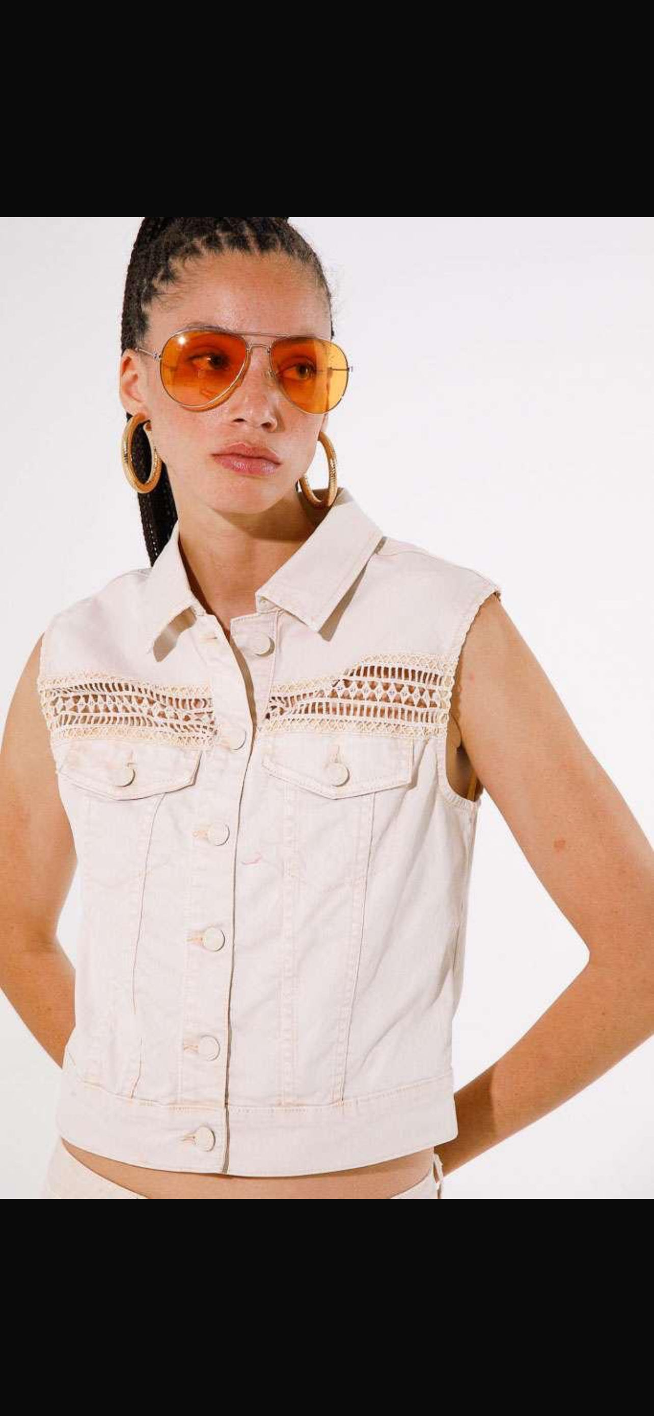 Arlene vest Jacket WITH TRANSPARENT LACE.