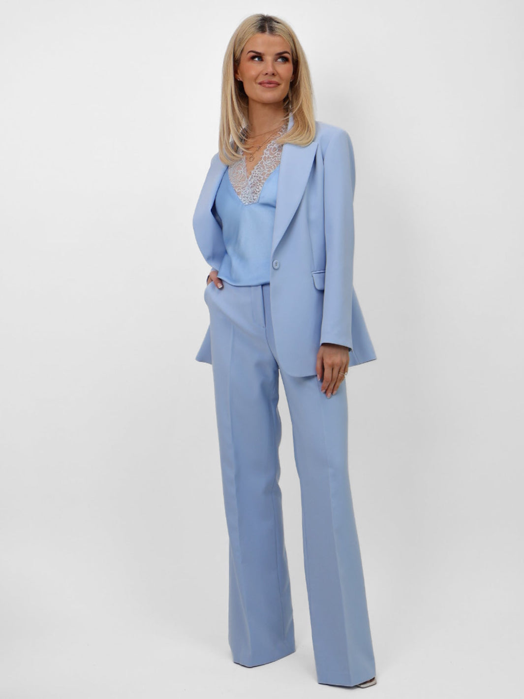 Kate and Pippa sky blue Sassari blazer.