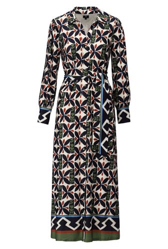 B107 Geometric Print Shirt Maxi Dress⁶