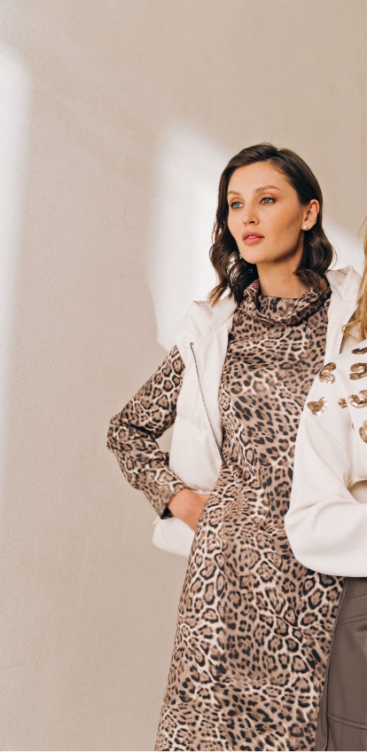 TUZZI leopard print tunic dress