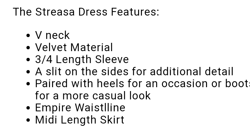 Streasa black velvet dress