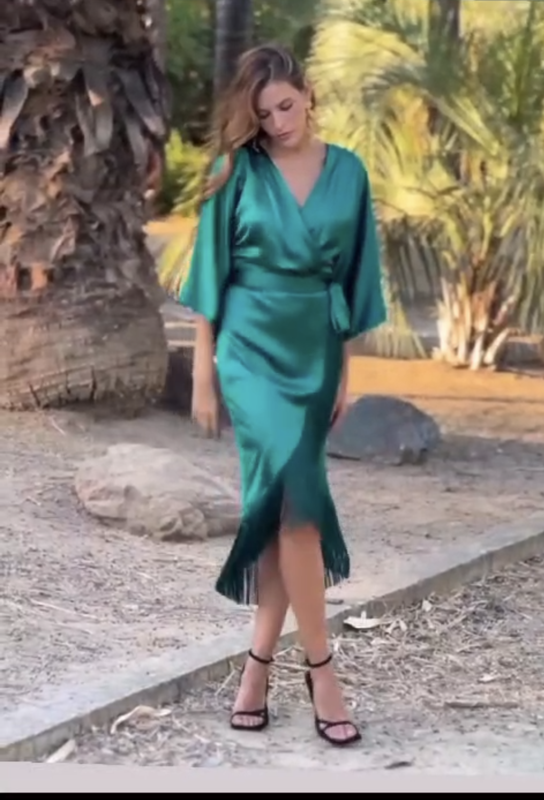 Emily green satin wrap 14/16