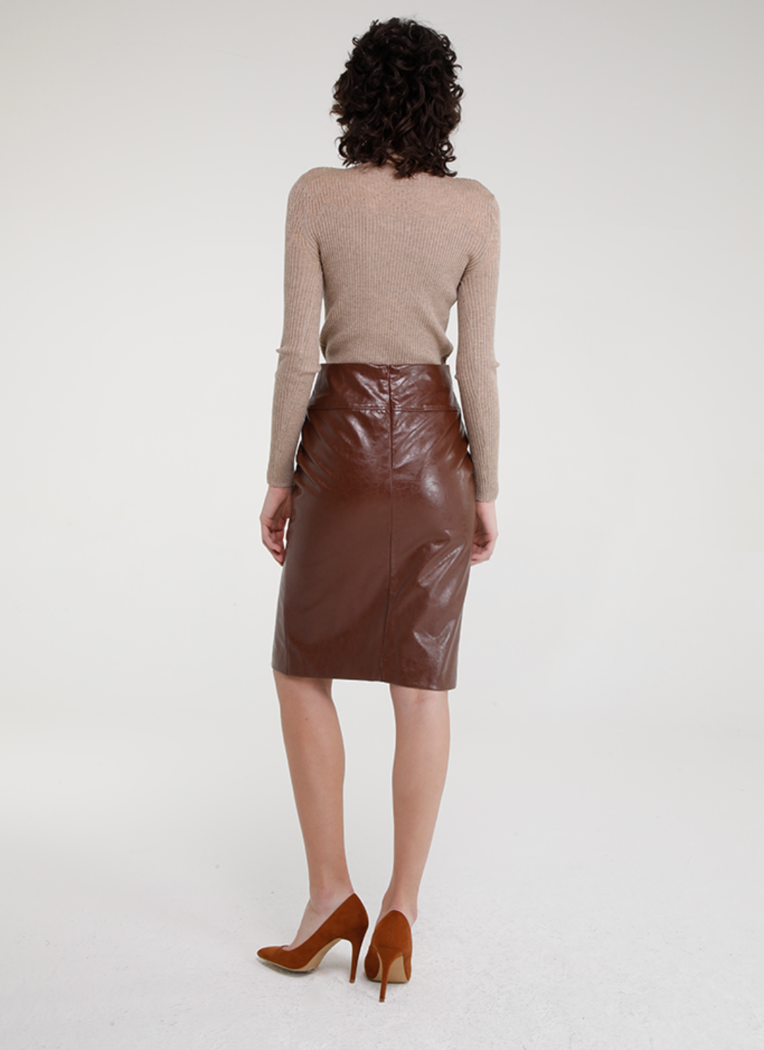 Goa Goa brown faux leather skirt