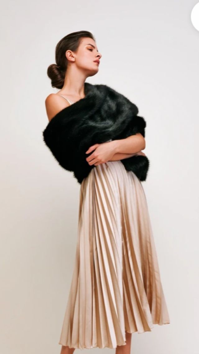 Black pocket style faux wrap