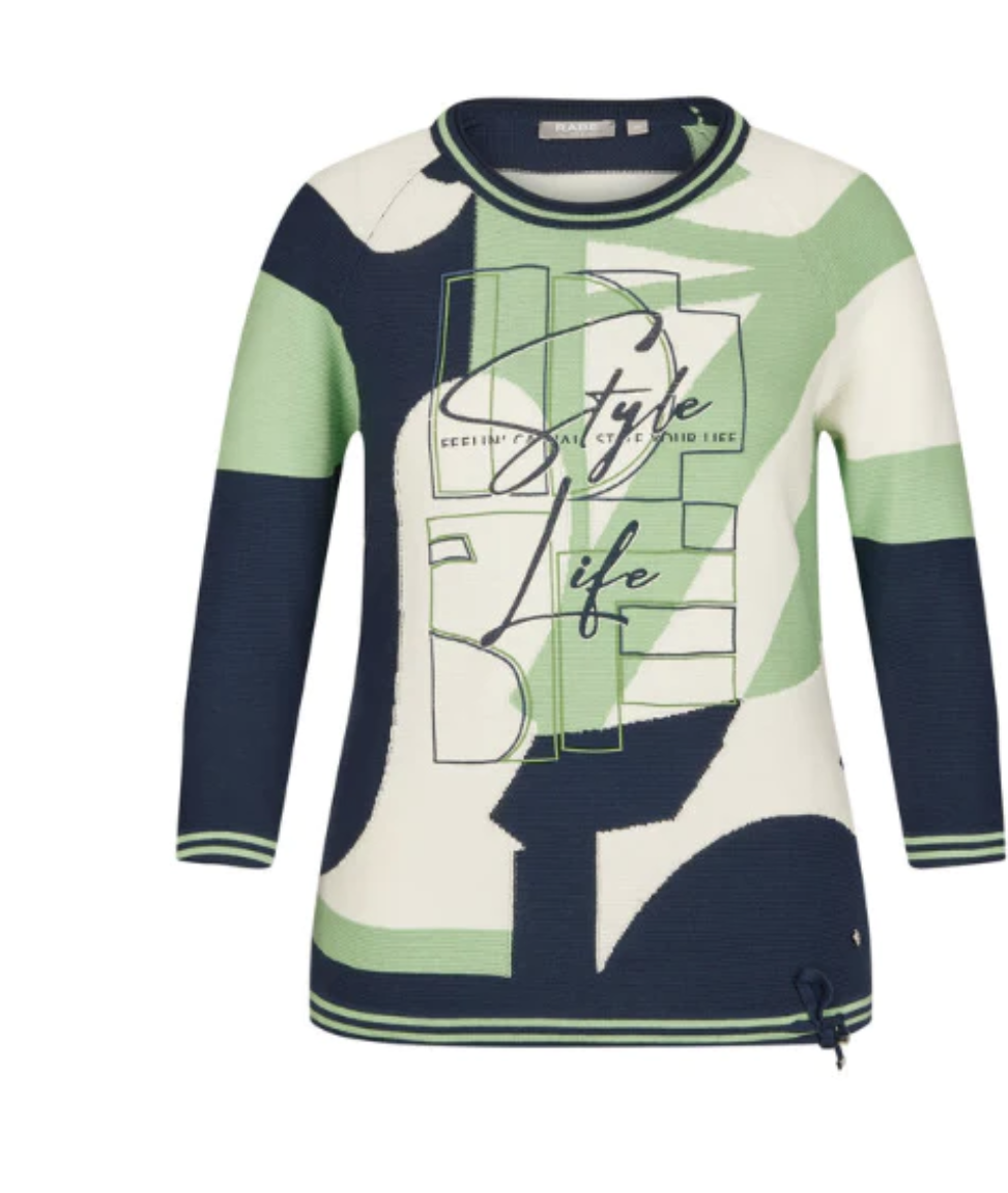 Rabe navy / green jumper