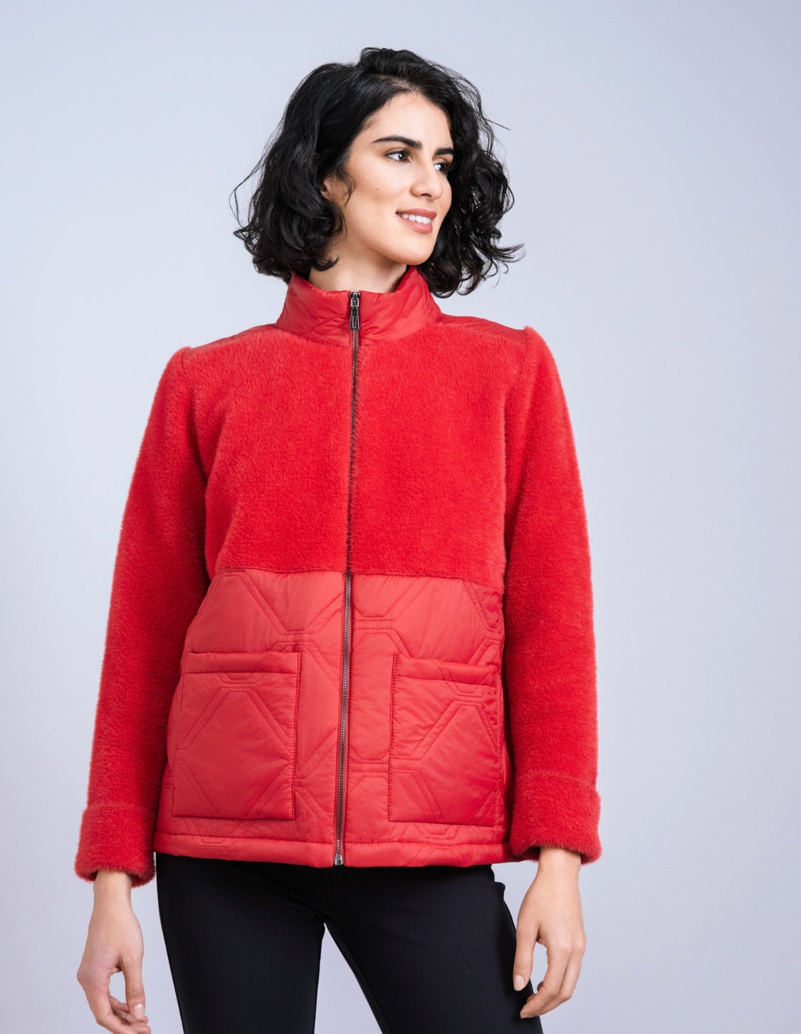 Scorzzo Red Zip-Up Fleece Jacket