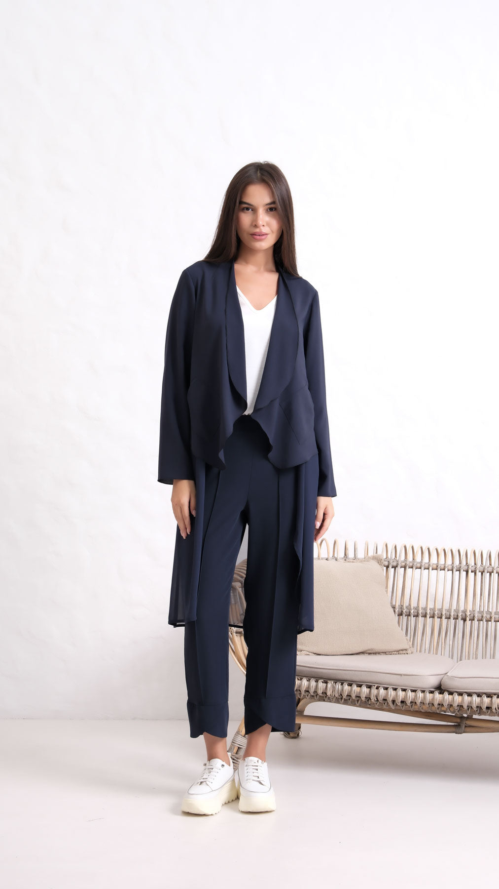 INCO Long Cardigan – Code 1206 (Navy)