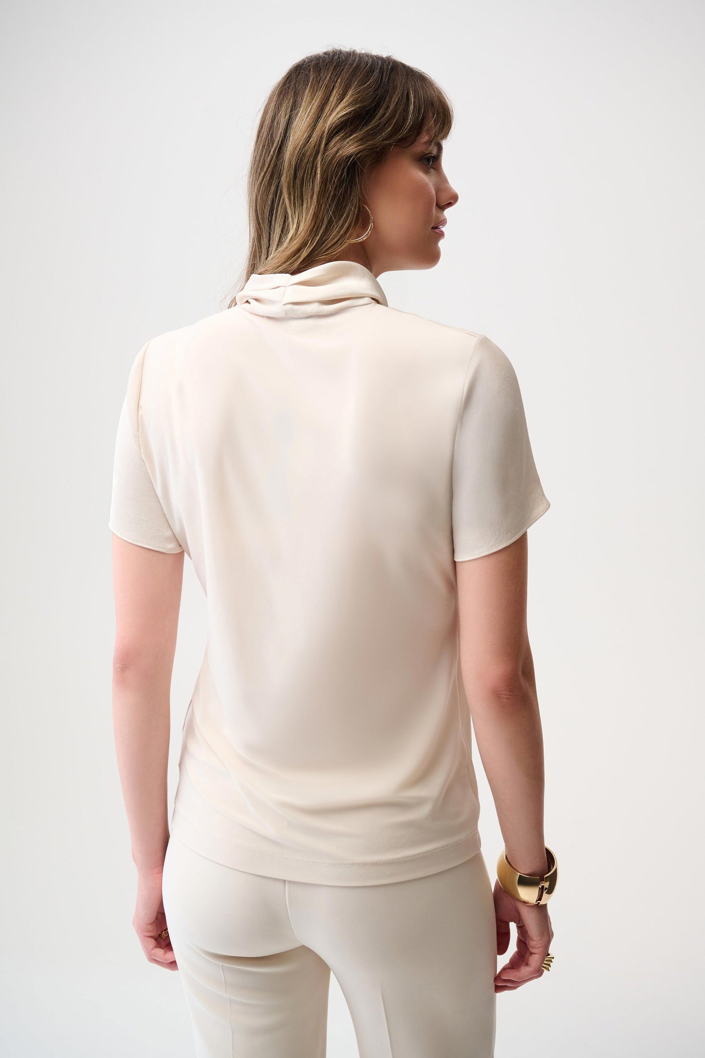 JOSEPH RIBKOFF 253237F25 Recycled Satin And Silky Knit Wrap Top