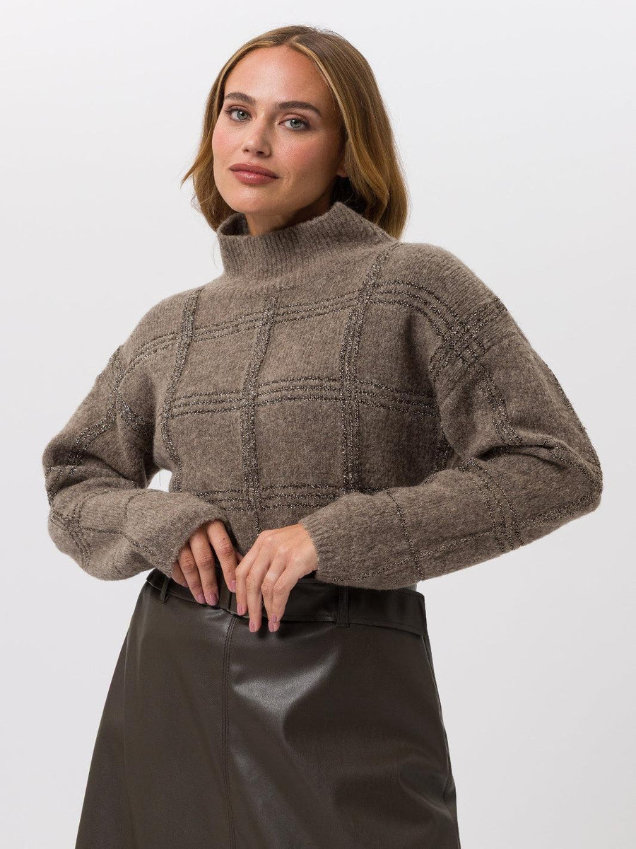 TUZZI plaid knit jumper