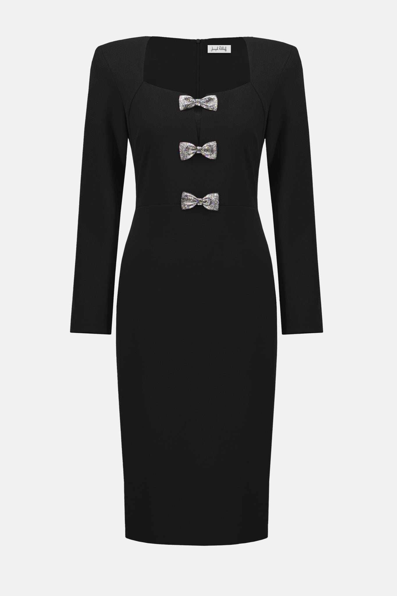 Joseph Ribkoff Sheath Dress With Rhinestone Bows Style 254053