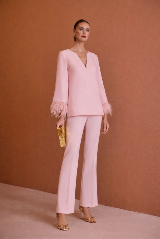 Carla Ruiz 52552 pink blouse and trouser Co ord