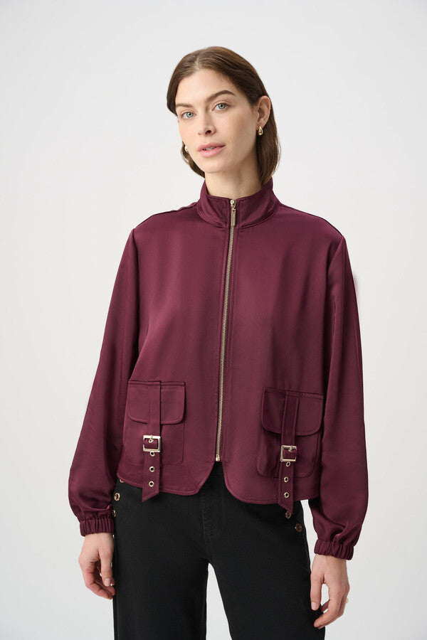 JOSEPH RIBKOFF Zippered Casual Long Sleeve Jacket Style 264939